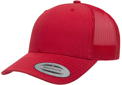 Yupoong Unisex Einzeln Trucker-Mütze, Rot/Ausflug, einfarbig (Getaway Solids), Einheitsgröße von Yupoong