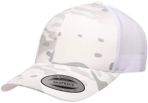 Yupoong Unisex YP Classics Multicam Retro Trucker Cap Verschluss, Alpine/Weiß, Einheitsgröße von Yupoong