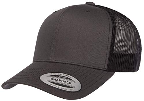 Yupoong Unisex Single Trucker-Mütze, Dunkelgrau/Schwarz, Einheitsgröße Yupoong Unisex Single Trucker-Mütze, Dunkelgrau/Schwarz, Einheitsgröße von Yupoong