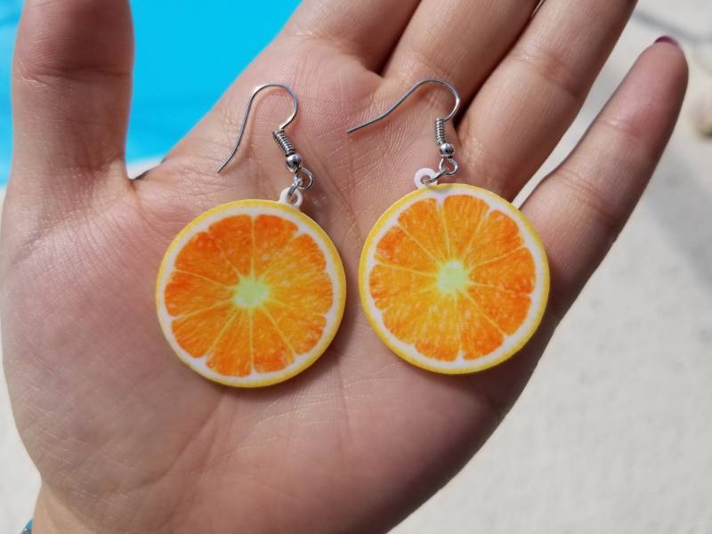 Obst Baumeln Ohrringe Orange Scheiben von YuqiansPieces