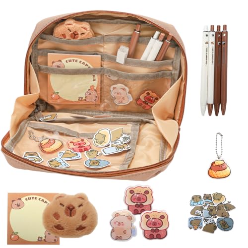 Yuragim Capybara Stifte Capybara Federmäppchen Capybara Mäppchen Capybara Schreibwaren Set, Schreibwaren Ostern Geschenkset für Kinder, Capybara Sachen für Büro, Schule, Schüler, Schreibwarenbedarf Yuragim Capybara Stifte Capybara Federmäppchen Capybara Mäppchen Capybara Schreibwaren Set, Schreibwaren Ostern Geschenkset für Kinder, Capybara Sachen für Büro, Schule, Schüler, Schreibwarenbedarf von Yuragim
