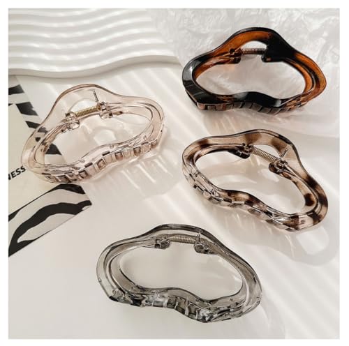 4 Stück Groß Haarklammer Transparent Haarspangen Rutschfest Haarkrallen Elegant Hair Claw Clips Haarschmuck Haar starker Halt für Frauen Mädchen Dünnes Haar Dickes Haar 11,5cm(4,52 Zoll) Transparent von Yurosiay