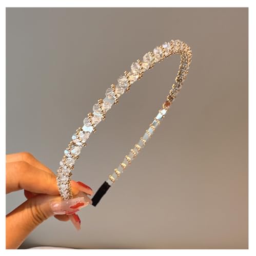 Strass Stirnbänder Haarreifen mit Kristall Modisches Kristall-Haarband Glänzende Haarschmuck Haarband Braut Hochzeit Tiara Krone Party Hochzeit Glitzer Haar-Accessoires für Frauen und Mädchen weiß von Yurosiay