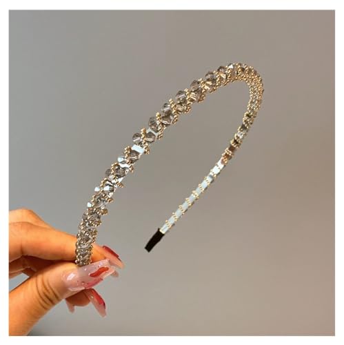 Strass Stirnbänder Haarreifen mit Kristall Modisches Kristall-Haarband Glänzende Haarschmuck Haarband Braut Hochzeit Tiara Krone Party Hochzeit Glitzer Haar-Accessoires für Frauen und Mädchen grau von Yurosiay