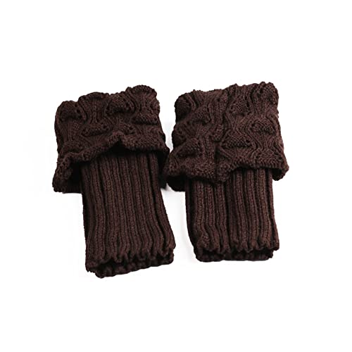 Yurosiay 1 Paar Damen Stulpen Beinwärmer Winter Beinstulpen Strick Kurz Stretch Stulpen Damen Legwarmer Gestrickte Beinwärmer Mädchen Stiefel Abdeckung für Winterwärmer Eine Grösse Kaffeefarbe von Yurosiay