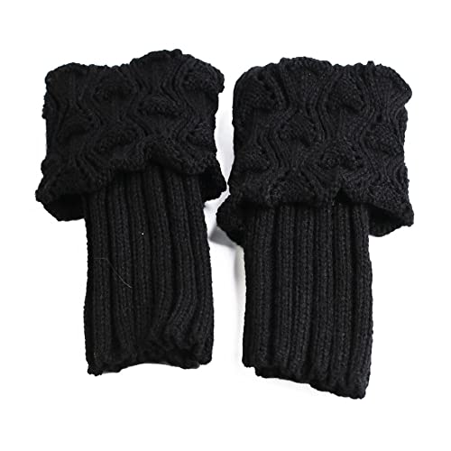 Yurosiay 1 Paar Damen Stulpen Beinwärmer Winter Beinstulpen Strick Kurz Stretch Stulpen Damen Legwarmer Gestrickte Beinwärmer Mädchen Stiefel Abdeckung für Winterwärmer Eine Grösse Schwarz von Yurosiay