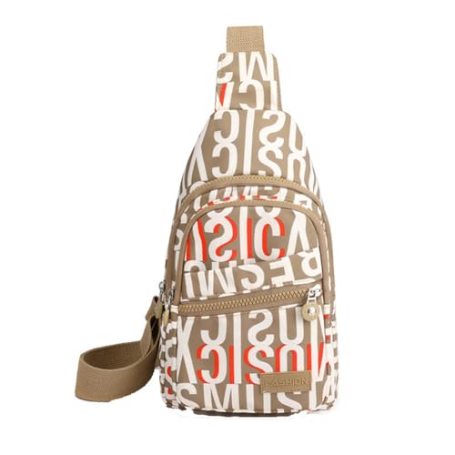 Yurosiay Brusttasche Damen Klein Schulterrucksack Mit Kopfhörerloch Tragbar Sling Bag Stoff Umhängetasche Mode Schultertasche Casual Verstellbar Breiter Gurt Crossbody Bag für Reise Bunt 2# von Yurosiay