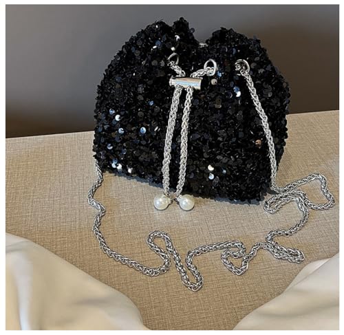 Yurosiay Damen Abendtasche Glitzertasche Handtasche Pailletten Abendtasche Elegante Umhängetasche Modetasche Kettentasche Geeignet für Shopping Party Spielen Arbeit Schwarz Yurosiay Damen Abendtasche Glitzertasche Handtasche Pailletten Abendtasche Elegante Umhängetasche Modetasche Kettentasche Geeignet für Shopping Party Spielen Arbeit Schwarz von Yurosiay