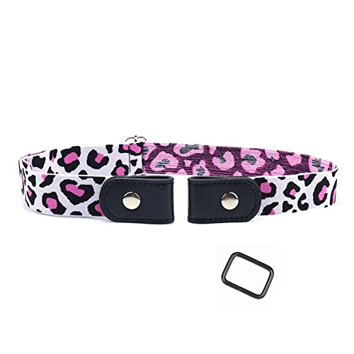 Yurosiay Damen Schnallenfreier Gürtel Ohne Schnalle Elastischer Gürtel Unsichtbarer Gürtel Damen Verstellbarer Keine Schnalle Gürtel Stretch Gürtel Damen für Jeans Hosen Kleid Leopard 2# von Yurosiay