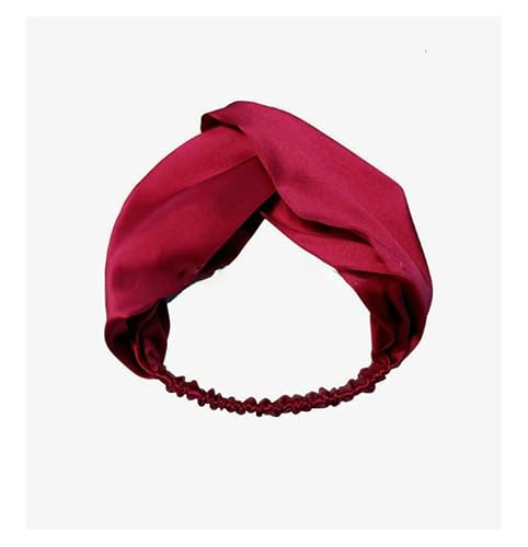 Yurosiay Elastisch Haarband Seide Damen 100% Reine Maulbeerseide 19 Momme Stirnband Haarbänder Breit Haarschmuck Satin Mädchen Stirnbänder Headband Bandana von Yurosiay
