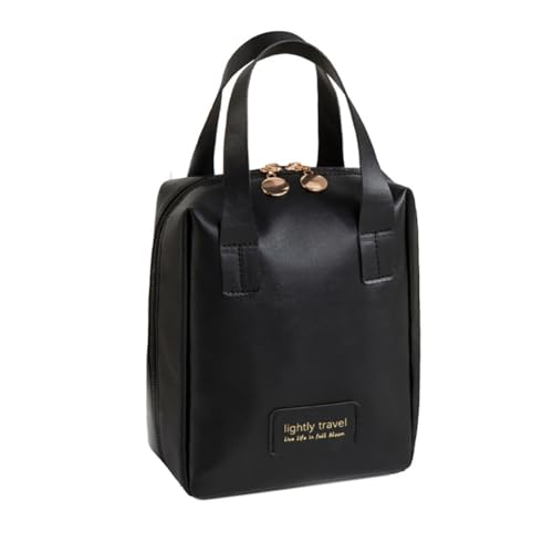 Yurosiay Handtasche Kosmetiktasche wasserdichte PU Ledertasche tragbare Toilettentasche Make-up-Aufnahmebox für den täglichen Gebrauch oder für Reisen Make-up-Finishing-Tasche für Damen schwarz von Yurosiay