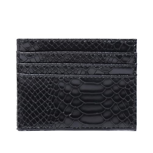 Yurosiay Kartenetui Leder Geldbörse Unisex Schwarz Slim Kartenhalter Kreditkartenetui Mini Lederbrieftasche Querformat Portemonnaie Karten Geldbeutel Visitenkartenetui für Herren Damen 2# von Yurosiay