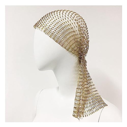 Yurosiay Kurz Strass Mesh Stirnband Glitzer Haarbänder Elastische Strass Netz Stirnband Nachtclub Sexy Kristall Kopftuch Mode Kopftücher Damen Turban Strass Party Für Frauen Mädchen Gold von Yurosiay