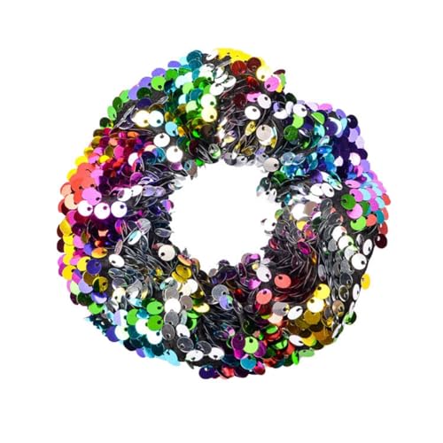 Yurosiay Pailletten Haargummi Elastische Glitzer Haargummi Bunt Meerjungfrau Pailletten Haargummi Funkelnde Hair Scrunchies Mode Pferdeschwanz Halter Pailletten Haarschmuck für Mädchen Bunt 1# von Yurosiay