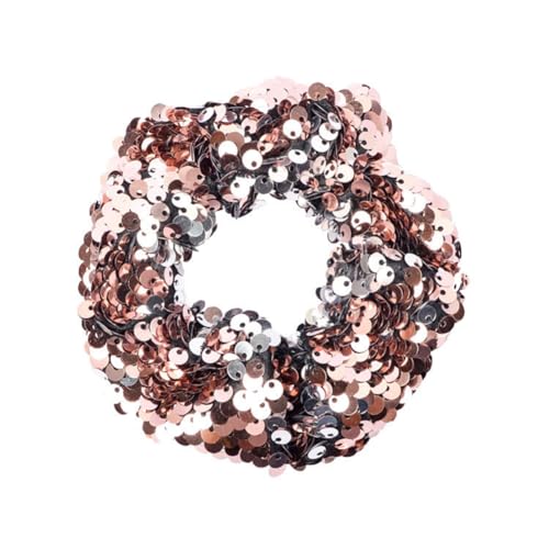 Yurosiay Pailletten Haargummi Elastische Glitzer Bunt Meerjungfrau Funkelnde Hair Scrunchies Mode Pferdeschwanz Halter Haarschmuck für Mädchen Champagner von Yurosiay