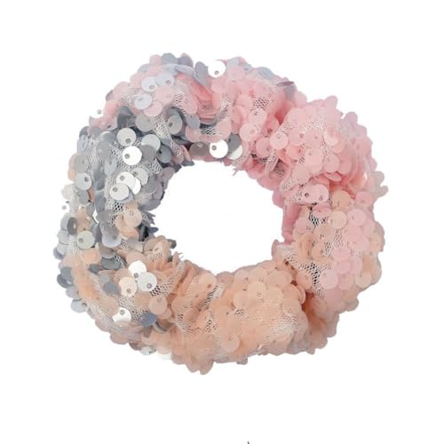 Yurosiay Pailletten Haargummi Elastische Glitzer Haargummi Bunt Meerjungfrau Pailletten Haargummi Funkelnde Hair Scrunchies Mode Pferdeschwanz Halter Pailletten Haarschmuck für Mädchen Rosa von Yurosiay
