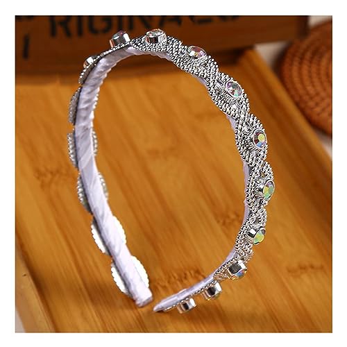 Yurosiay Silber Strass Haarreifen Braut Elegant Glitzer Strass Haarkrone Damen Stirnband Perlen Hochzeit Rutschfest Haarbänder Braut Kopfschmuck Haarreif Perlen für Mädchen Hochzeit Party 4# von Yurosiay