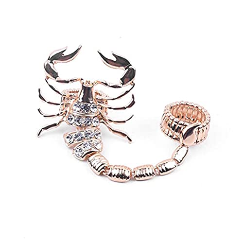Punk Skorpion Doppelringe Pavé-Fassung Legierung Ringe Cool Persönlichkeit Tier Big Ring Rock Stil Frauen Schmuck Rock Stil Männer Frauen Schmuck Gothic Ring von Yusat