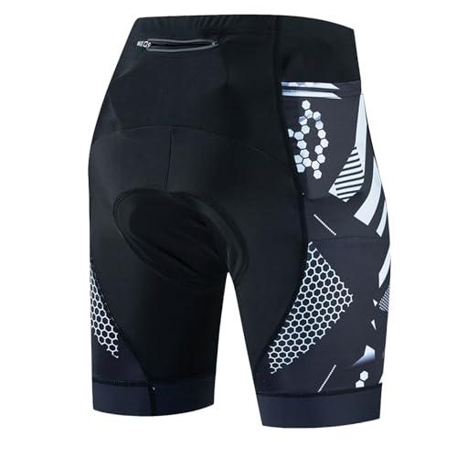 Yusealia Fahrradhose Herren mit 4D Sitzpolster Radlerhose Gepolstert Elastische Radhose Kurz mit 3 Taschen Atmungsaktiv Radunterhose Schnelltrockende Fahrrad Unterhosen Männer Outdoor Rennrad Hose Yusealia Fahrradhose Herren mit 4D Sitzpolster Radlerhose Gepolstert Elastische Radhose Kurz mit 3 Taschen Atmungsaktiv Radunterhose Schnelltrockende Fahrrad Unterhosen Männer Outdoor Rennrad Hose von Yusealia