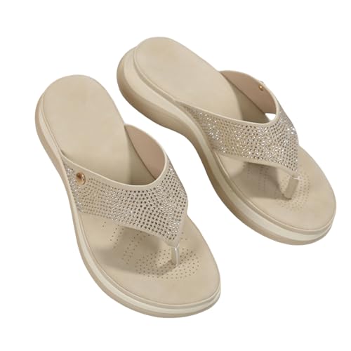 Yusealia Sandalen Damen Freizeit Flach Sandalette mit Strass Perlen Bohemia Strand Schuhe Casual Flip Flops Slingback Slides mit Weiche Fussbett Sandals Rutschfest Keilabsatz Sommerschuhe Yusealia Sandalen Damen Freizeit Flach Sandalette mit Strass Perlen Bohemia Strand Schuhe Casual Flip Flops Slingback Slides mit Weiche Fussbett Sandals Rutschfest Keilabsatz Sommerschuhe von Yusealia