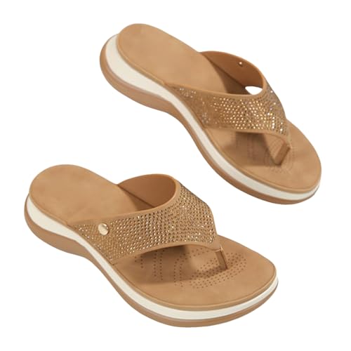 Yusealia Sandalen Damen Freizeit Flach Sandalette mit Strass Perlen Bohemia Strand Schuhe Casual Flip Flops Slingback Slides mit Weiche Fussbett Sandals Rutschfest Keilabsatz Sommerschuhe Yusealia Sandalen Damen Freizeit Flach Sandalette mit Strass Perlen Bohemia Strand Schuhe Casual Flip Flops Slingback Slides mit Weiche Fussbett Sandals Rutschfest Keilabsatz Sommerschuhe von Yusealia
