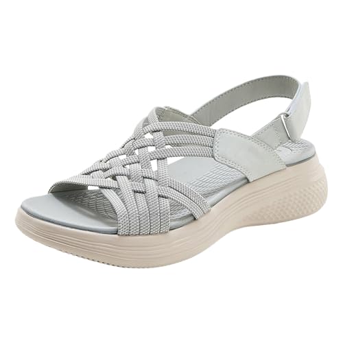 Yusealia Sandalen Damen Sommer Freizeit Flache Sandalette Bohemia Sandals Elastischer Bund Casual Elegant Strand Schuhe mit Klettverschluss Verstellbar Orthopädische Plateau Sandale Yusealia Sandalen Damen Sommer Freizeit Flache Sandalette Bohemia Sandals Elastischer Bund Casual Elegant Strand Schuhe mit Klettverschluss Verstellbar Orthopädische Plateau Sandale von Yusealia