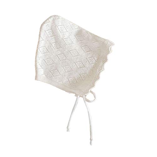 YUSHU Baby Mädchen Mütze Baumwolle Baby Caps 0-24 Monate Neugeborene Strickmütze mit Spitze Blumen Baby Kleinkind Kinder Sonnenhut 50+ UPF Baumwolle für Jungen Breite Krempe von Yushu