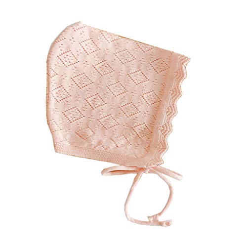 Yushu Baby Mädchen Mütze Baumwolle Baby Caps 0-24 Monate Neugeborene Strickmütze mit Spitze Blumen Baby Kleinkind Kinder Sonnenhut 50+ UPF Baumwolle für Jungen Breite Krempe von Yushu