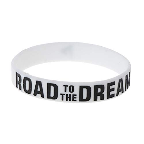 YUSHU - Silikon-Armbänder, Road To the Dream, Never Give Up, Motivierende Armbänder für Männer, Silikon-Gummiband, elastische inspirierende Armbänder, personalisiertes Geschenk von Yushu