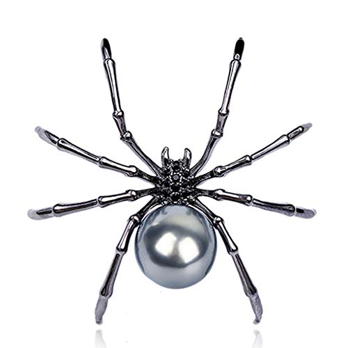 Yushu - Spinne Zirkon Brosche, Perlmutt Körper und Mikro-Pavé, Spinne Broschen Pins, Herren und Damen Brosche, Kragennadel, handgefertigte Brosche, Damenschmuck. von Yushu