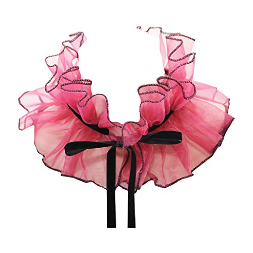 Yushu Viktorianische Vintage Organza Agaric Rüschen Stehkragen - Cosplay Hals Rüschen Elegant Halb Hemd Bluse Baumwolle Kragen für Frauen von Yushu