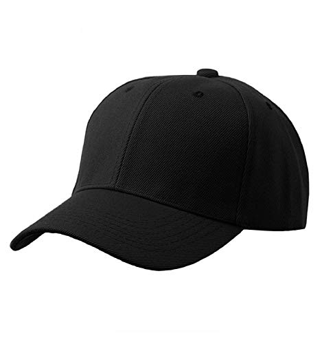 Yuson Girl Baseball Cap Unisex, Verstellbar Baseball Mützen Reine Farbe Baumwolle Kappe Baseboard Baseballkappe Mütze Sommer für Golf Tennis Wandern Laufen Reisen Angeln Herren Damen(Schwarz) von Yuson Girl