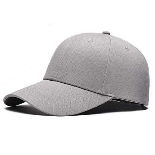 Yuson Girl Baseball Cap Unisex, Verstellbar Baseball Mützen Reine Farbe Baumwolle Kappe Baseboard Baseballkappe Mütze Sommer für Golf Tennis Wandern Laufen Reisen Angeln Herren Damen(Grau) von Yuson Girl