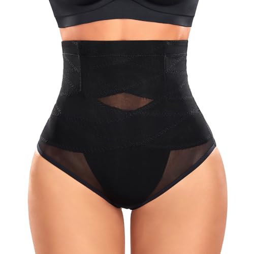 Yuson Girl Bauchweg Unterhose Damen, Stark Formend Shapewear Miederhose Nahtlos Bauchweg Tanga Miederslip Figurformende Unterwäsche Bequem und Atmungsaktiv Body Shaper String(Schwarz, XL) von Yuson Girl