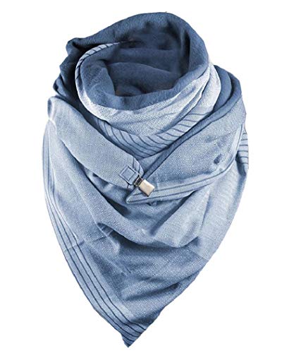 Yuson Girl Damen Schals Warmer Dreieckschal mit Button Retro übergroßer Winterschals Karo Tartan Plaid Muster Poncho Schal Lässige Herbstschal Weich Halstücher Geschenk(Blau) von Yuson Girl