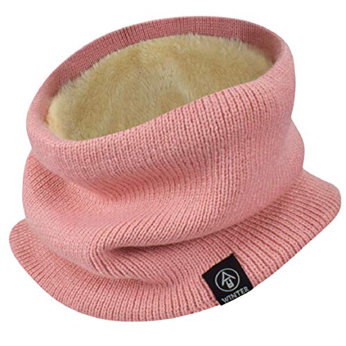 Yuson Girl Schlauchschal Damen Herren Winter Halsschlauch Dick Fleece Halswärmer Fleece Loop Schal Unisex Innenfutter Neckwarmer Multifunktionstuch Strickschal für Outdoor(Rosa) von Yuson Girl