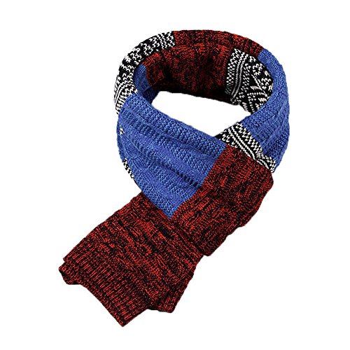 Yuson Herren Winterschal - Weiche Warm Classic & Elegant Gestreiftes Muster Schals Wrap Knit Lange Schal für Herbst Winter (Hellblau) von Yuson Girl