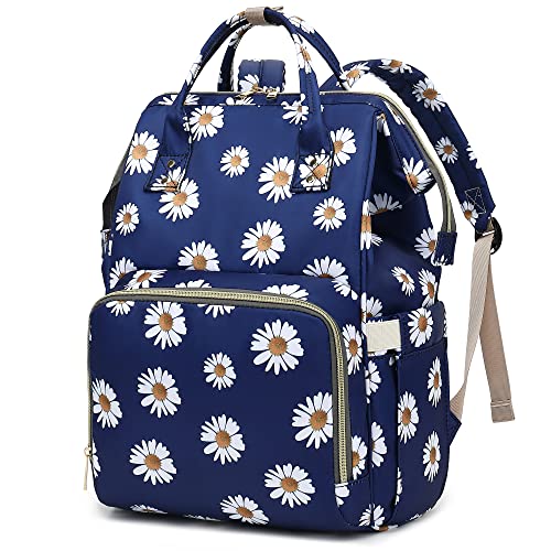 Yusudan Daisy Laptop-Rucksack für Damen und Herren, 39,6 cm (15,6 Zoll), College-Schulrucksack, Büchertasche für Arbeit/Schule/Reisen/Business (blau) von Yusudan