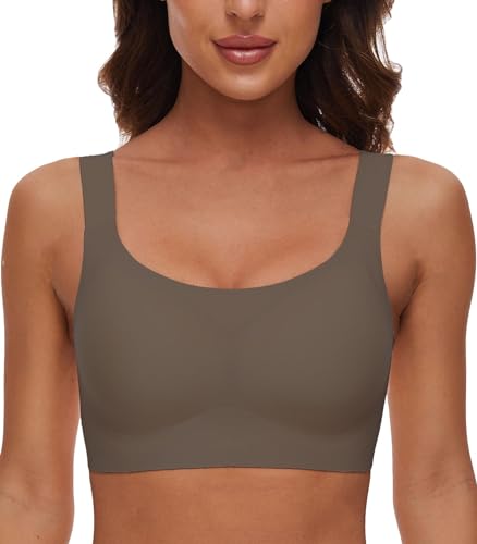 Yutdeng BH Damen Ohne Bügel Nahtloser Weicher Klassische Bustier Damen Gepolstert BHS Bequemer Push Up Bralette Damen Atmungsaktiver und Ultrakomfortabler T Shirt Schlaf BH Leichter Soft Nahtlos von Yutdeng