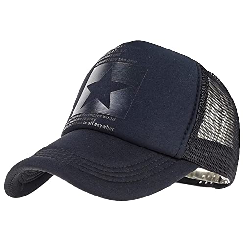 Yutdeng Baseball Cap Herren Damen Baseball Mütze Hip Hop Kappe Modische Baseball Mesh Hüte Herren Classic Truckercap Sommer Sonnenhut Stars Snapback Cap Atmungsaktive,Alles schwarz,One Size von Yutdeng