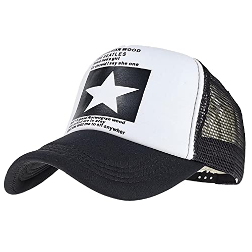 Yutdeng Baseball Cap Herren Damen Baseball Mütze Hip Hop Kappe Modische Baseball Mesh Hüte Herren Classic Truckercap Sommer Sonnenhut Stars Snapback Cap Atmungsaktive,Weiß,One Size von Yutdeng