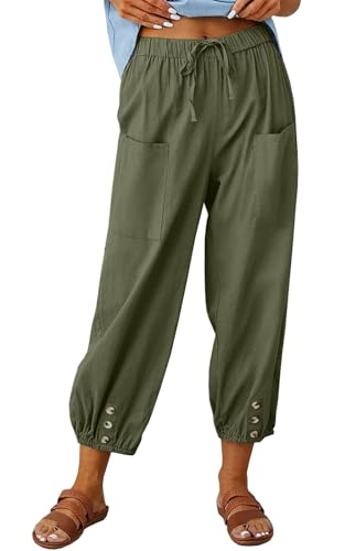 Yutdeng Hose Damen Sommer Leicht 7/8 Leinenhose Damen Lang Weites Bein Freizeithose Baumwolle Leinen Hosen Damen Casual Sommerhose Locker Stoffhose Haremshose Palazzo Hose Strandhose Yogahose Taschen Yutdeng Hose Damen Sommer Leicht 7/8 Leinenhose Damen Lang Weites Bein Freizeithose Baumwolle Leinen Hosen Damen Casual Sommerhose Locker Stoffhose Haremshose Palazzo Hose Strandhose Yogahose Taschen von Yutdeng