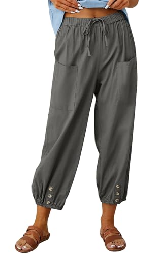 Yutdeng Hose Damen Sommer Leicht 7/8 Leinenhose Damen Lang Weites Bein Freizeithose Baumwolle Leinen Hosen Damen Casual Sommerhose Locker Stoffhose Haremshose Palazzo Hose Strandhose Yogahose Taschen Yutdeng Hose Damen Sommer Leicht 7/8 Leinenhose Damen Lang Weites Bein Freizeithose Baumwolle Leinen Hosen Damen Casual Sommerhose Locker Stoffhose Haremshose Palazzo Hose Strandhose Yogahose Taschen von Yutdeng