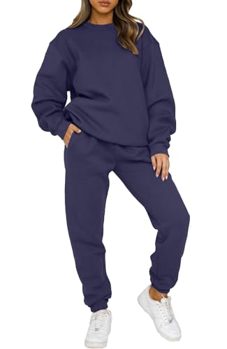 Yutdeng Jogginganzug Damen Set Warm Trainingsanzug Damen Fleece Sportanzug Damen Langarm Hausanzug Winter 2 Stück Freizeitanzug Frauen Loungewear Sport Pullover Sweatshirt Jogginghose Sportswear Weich von Yutdeng