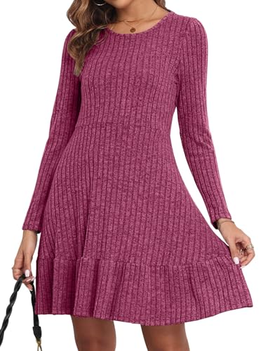 Yutdeng Kleid Damen Elegant Kleider Langarm Winterkleid Damen Pulloverkleid Damen Winter Rundhalsausschnitt A-Linie Freizeitkleid Herbst Midikleid Casual Strickkleid Rippenstrick Minikleid Einfarbig Yutdeng Kleid Damen Elegant Kleider Langarm Winterkleid Damen Pulloverkleid Damen Winter Rundhalsausschnitt A-Linie Freizeitkleid Herbst Midikleid Casual Strickkleid Rippenstrick Minikleid Einfarbig von Yutdeng