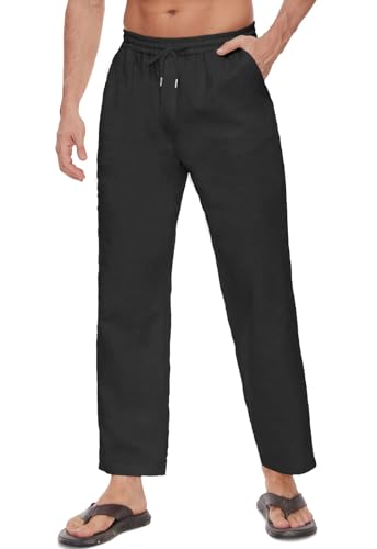 Yutdeng Leinenhose Herren Lang Freizeithose Leicht Sommerhose Elastische Taille Strandhose mit Kordelzug Taschen Männer Leinen Hose Einfarbig Jogging Hosen Loose Baumwollehosen Urlaub Strand Alltag Yutdeng Leinenhose Herren Lang Freizeithose Leicht Sommerhose Elastische Taille Strandhose mit Kordelzug Taschen Männer Leinen Hose Einfarbig Jogging Hosen Loose Baumwollehosen Urlaub Strand Alltag von Yutdeng