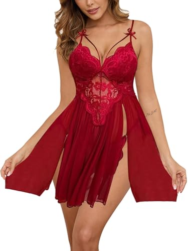 Yutdeng Lingerie Sexy for Women Negligee Damen Dessous Spitze Babydoll V Ausschnitt Nachtwäsche Reizwäsche Verstellbare Nachthemd Kleid Unterwäsche Schlafkleid Chemise Sleepwear Bodysuit Tanga Body Yutdeng Lingerie Sexy for Women Negligee Damen Dessous Spitze Babydoll V Ausschnitt Nachtwäsche Reizwäsche Verstellbare Nachthemd Kleid Unterwäsche Schlafkleid Chemise Sleepwear Bodysuit Tanga Body von Yutdeng