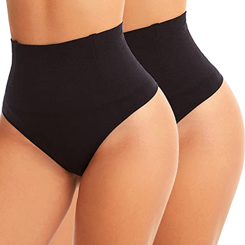 Yutdeng Miederslip Damen Figurenformend Slip Hohe Taille Miederslip Shaping Formslip Miederhose Nahtlos Miederpants Elastisch Unterhose Body Shaper Höschen Tanga Frauen,schwarz+schwarz,M von Yutdeng