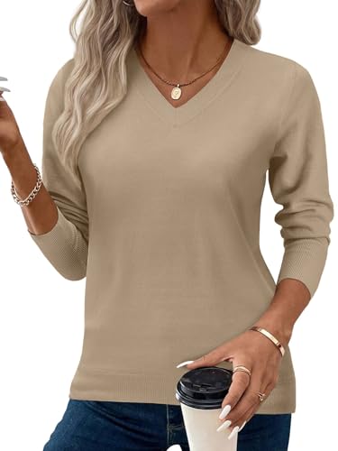 Yutdeng Pullover Damen Winter Elegant Strickpullover Damen V-Ausschnitt Sweater Leicht Strick Oberteile Langarm Shirt Weich Strickpulli Basic Pulli Casual Top Sweatshirt Bluse Warm Herbst Frühjahr Yutdeng Pullover Damen Winter Elegant Strickpullover Damen V-Ausschnitt Sweater Leicht Strick Oberteile Langarm Shirt Weich Strickpulli Basic Pulli Casual Top Sweatshirt Bluse Warm Herbst Frühjahr von Yutdeng
