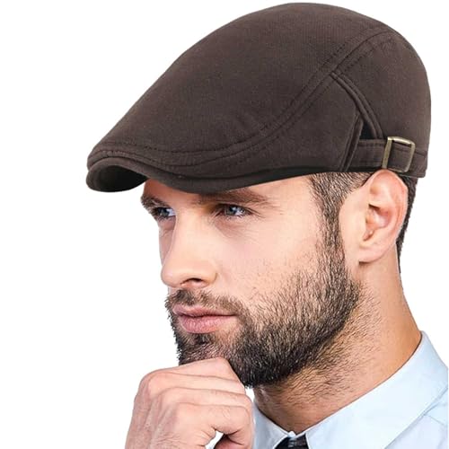 Yutdeng Schiebermütze Herren Vier Jahreszeiten Flatcap Schirmmütze Baskenmütze Herren Barett Cap Flat Cap Gatsby Newsboy Mütze Einstellbare Herrenmütze Driving Cabbie Kappen Vintage Hut Baumwolle Hat von Yutdeng